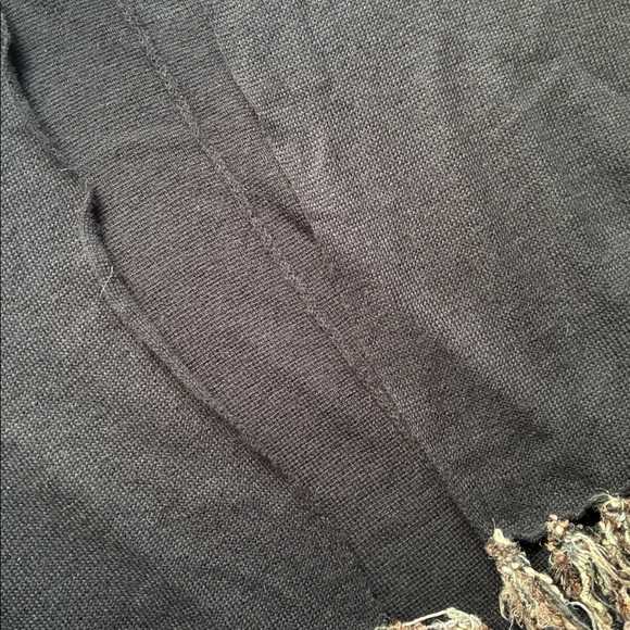 Betsey Johnson Women’s Black Fringe Poncho Sweater One Size - Picture 3 of 6